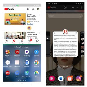 cara membagi 2 layar di HP Samsung Oppo