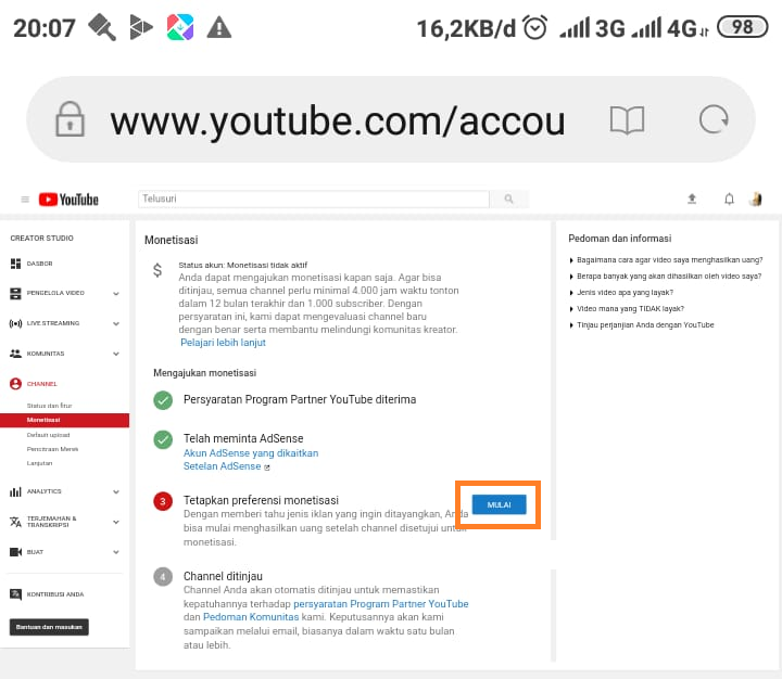 cara mendaftar adsense youtube dengan di hp (4)